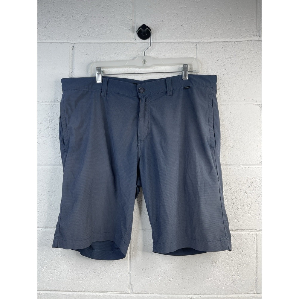 Travis Mathew Shorts Mens 38 Blue Stripe Performance Chino Sports Golf Stretch
